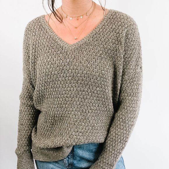 American Eagle Outfitters Sweaters - American Eagle Tan V Neck Sweater